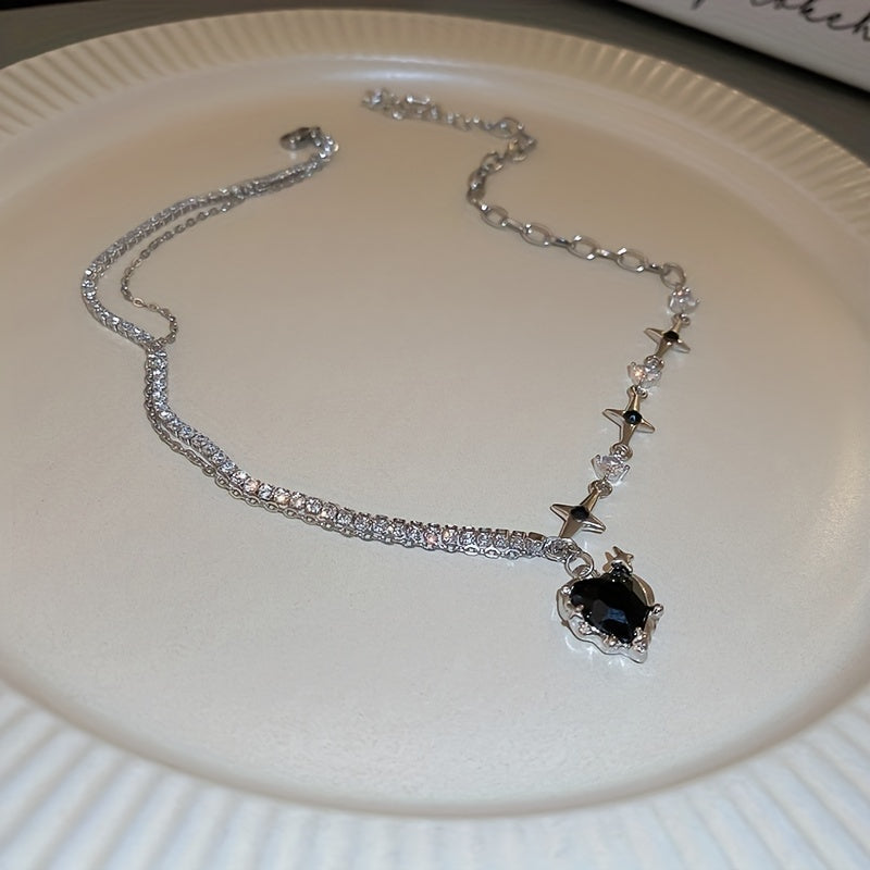 Y2K Oregelbunden Hjärtstjärna Halsband