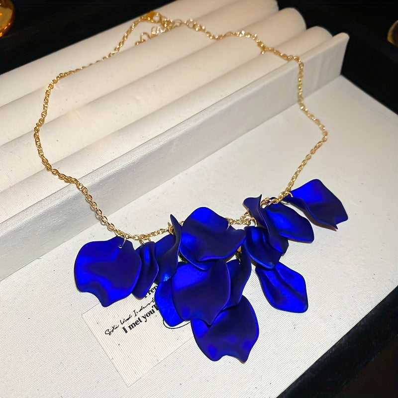 Lyxig Elegant Blomsterblad Fringed Halsband
