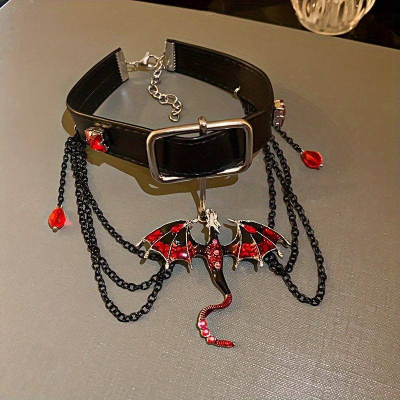Punkstil Drak Zodiac Tofs Halsband