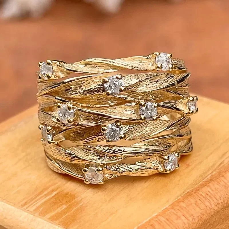 Vintage Guld Zirkonia Ring