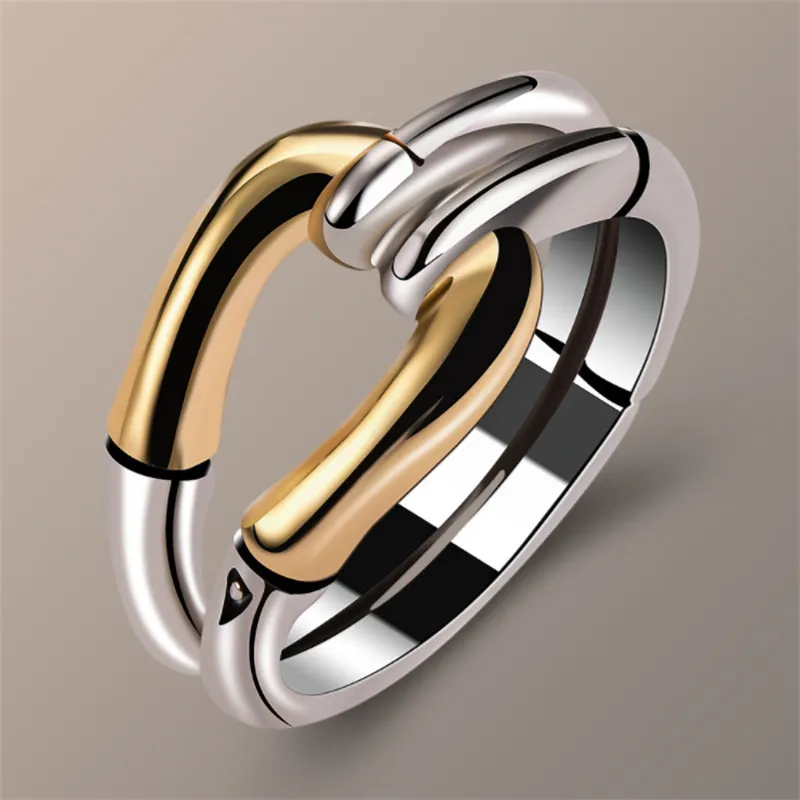 Vintage Knuten Guld & Silver Ring