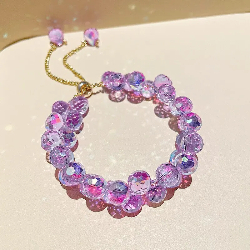Elegant Lila Kristaller Armband