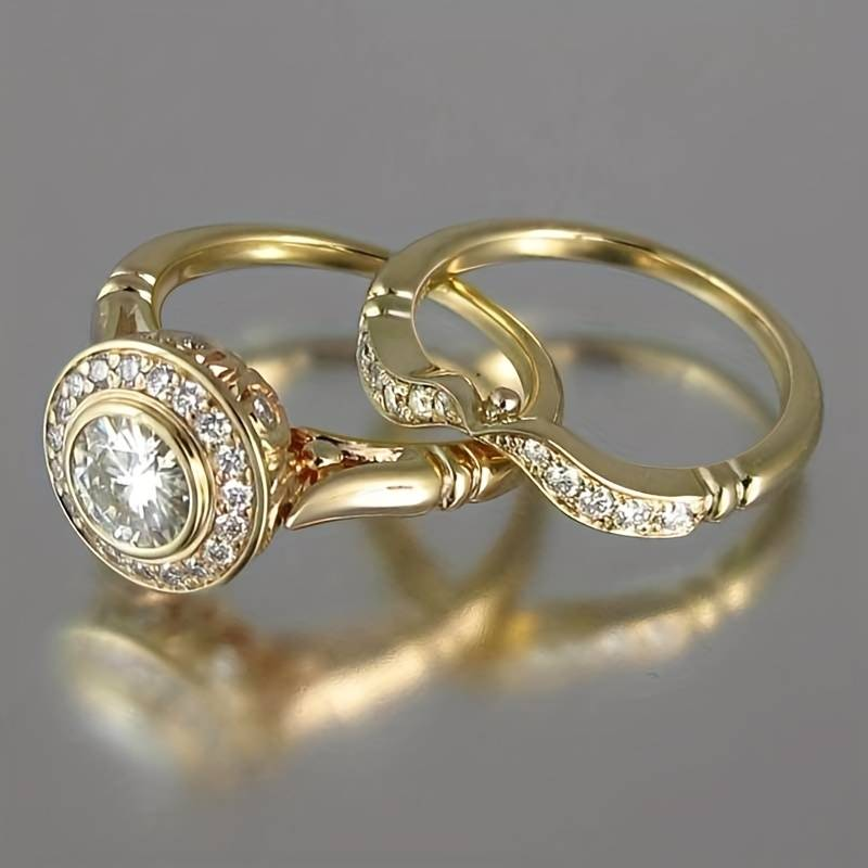 Vintage Guld & Zirkonia Ring Paket
