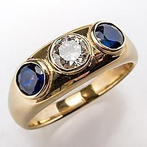 Vintageblå inlagd glas zirkonia guld ring