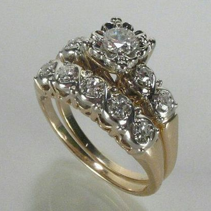 Vintage Glittrande Guld Ring