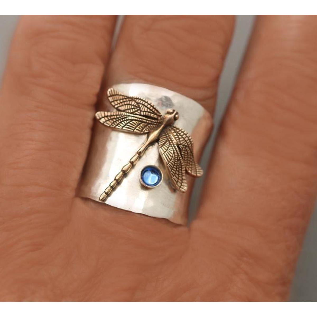 Vintage Guldmygga Silverring