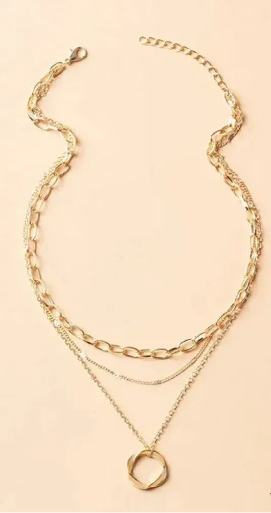 Vintage guld lagerkedja och hängande halsband