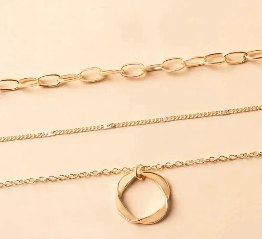 Vintage guld lagerkedja och hängande halsband