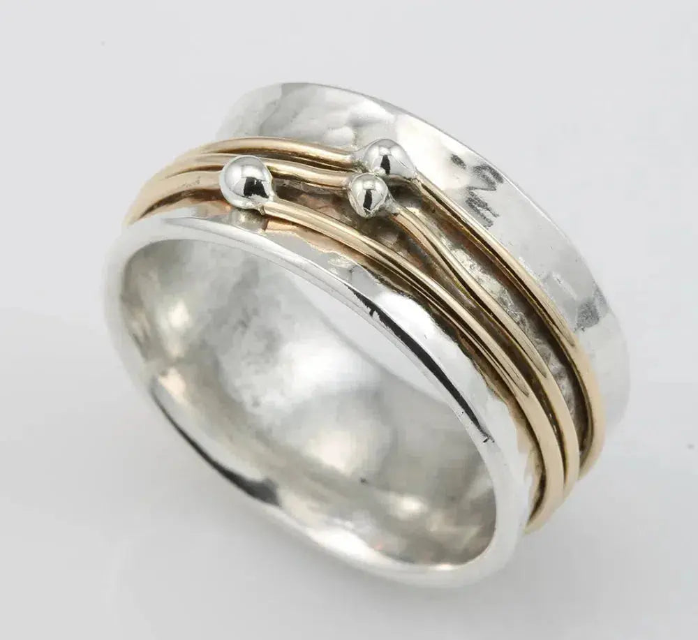 Vintage guld lager silverring