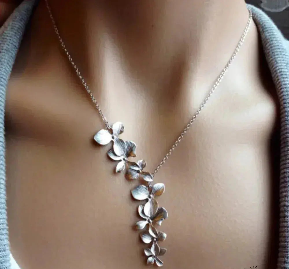 Vintage silverblommhalsband